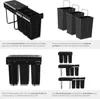 Poubelle de tri ASHLYN 30 L avec 3 compartiments - noir Voir les images du produit 4