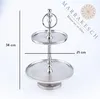 étagère 2 étages Support de service Aluminium Annika Rond Voir les images du produit 7