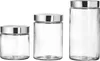 Three glass jars with silver lids are arranged side-by-side against a white background. Produktbild-Vorschau