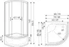 Technical drawing and dimensions of a shower cabin. Anteprima dell’immagine prodotto