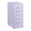 A purple metal filing cabinet with five drawers is shown against a white background. Voir les images du produit