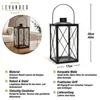 Laterne aus Metall und Glas - Windlicht Farbe schwarz - Produktbild-Vorschau 2
