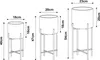 Diagram showing three plant stands of different sizes with dimensions indicated. Náhled obrázku produktu