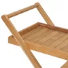 A close-up view of a wooden serving trolley. Produktbild-Vorschau