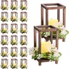 SucceBuy Lot de 20 lanternes en bois avec bougeoirs, Voir les images du produit 1