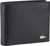 A black leather wallet with a silver crocodile logo on the bottom right corner. Produktbild-Vorschau