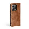 A brown flip case for a smartphone is shown against a white background. Produktbild-Vorschau