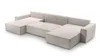 AX LIVING Weiß Sofa U mit Schlaffunktion Cedria U Produktbild-Vorschau 4