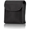 A black pouch is shown against a white background with a reflection. Produktbild-Vorschau
