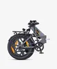 A gray folding electric bicycle is shown from the rear-left side against a white background. Produktbild-Vorschau