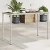 vidaXL Gartentisch mit Glasplatte Hellgrau 115x54x74 cm Produktbild-Vorschau 2