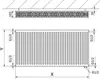Mexen CV22 radiateur à panneaux 600 x 1600 mm, connexion Voir les images du produit 6
