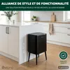 Poubelle Eluno, capacité de 30 litres, en métal noir Voir les images du produit 2