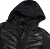 Close-up of the hood and zipper area of a black jacket. Produktbild-Vorschau