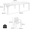 Cortanze - Ensemble Table et Chaises, Blanc, 10 Places, Voir les images du produit 3