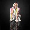 Statuette - HOME DECO FACTORY - Gorille Blanc Rainbow - Voir les images du produit 3