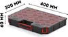 A product shot of a black and red organizer box with dimensions indicated by text overlays. Anteprima dell’immagine prodotto