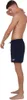 A man wearing navy blue Speedo swim shorts, with his hand on his neck. Produktbild-Vorschau
