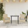 vidaXL Gartenstühle mit Kissen 2 Stk. Beige Poly Rattan Produktbild-Vorschau 3
