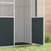 Interior view of a metal aviary or shed with dark gray panels and white metal framing. Anteprima dell’immagine prodotto