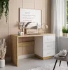 A home office desk with a laptop, decorative items, and a whiteboard with recipes. Produktbild-Vorschau