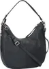 A black leather handbag is shown against a white background. Voir les images du produit