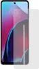 A screen protector is shown placed over a smartphone screen. Produktbild-Vorschau