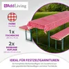 Bierbankauflagen-Set, Auflage Tischdecke 3-teilig Rot/Weiß Produktbild-Vorschau 4