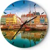 Wanduhr - Rund - Glasuhr - Segelboote Wasser Architektur Produktbild-Vorschau 1