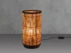 Vintage Tischlampe mit Rattan Lampenschirm Boho Stil für Produktbild-Vorschau 3