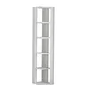 A tall, white, corner bookshelf with five shelves. Produktbild-Vorschau