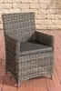 CLP Polyrattan Gartenstuhl Fontana 5mm grau-meliert Produktbild-Vorschau 1