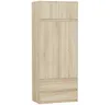 Šatníková skriňa s nadstavcom 90 x 234 cm FRAMIRE B-9-NTIP Náhľad obrázku produktu 1