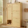 Merax Schuhschrank mit 3 Klappfächern, Rattan Schuhkipper Produktbild-Vorschau 1