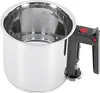 A stainless steel pot with a black handle. Náhled obrázku produktu