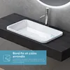 doporro Vasque à Encastrer Lavabo Blanc 60 x 38 x 12cm Lave Voir les images du produit 5