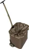 A brown shopping trolley with a silver handle and wheels, shown against a white background. Voir les images du produit