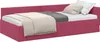 vidaXL Eckbettgestell mit Kopfteil Weinrot 80 cm x 200 cm Produktbild-Vorschau 1