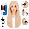 Kadeřnická cvičná hlava Jessica lidské vlasy 60 cm + stativ Náhled obrázku produktu 1
