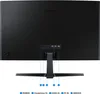 The back of a Samsung monitor is shown with labels pointing to the ports. Produktbild-Vorschau