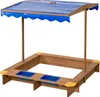 SwingKing Bac à sable en bois avec bacs à eau et bâche pour Voir les images du produit 1