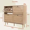 CASABEL Scarpiera 4 Ante a Ribalta, Stile Retrò, Legno Anteprima dell’immagine prodotto 2