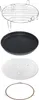 A collection of microwave oven accessories arranged vertically. Produktbild-Vorschau