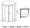 Diagrams and measurements for a corner shower enclosure. Produktbild-Vorschau