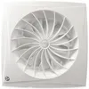A white ventilation fan with a circular grille and spiral-shaped blades. Produktbild-Vorschau