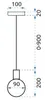 A technical drawing of a pendant lamp with dimensions. Produktbild-Vorschau