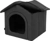 A dark gray fabric dog house with an open roof. Podgląd zdjęcia produktu