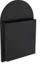A black arched cabinet with a shelf is shown against a white background. Produktbild-Vorschau
