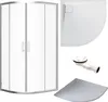 SET Duschkabine + Duschwanne 90x90 193 cm - Halbrund Produktbild-Vorschau 1