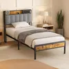 Gestoffeerd bed BEALIFE, 90x220 cm, met gestoffeerd Productafbeelding-voorbeeld 7